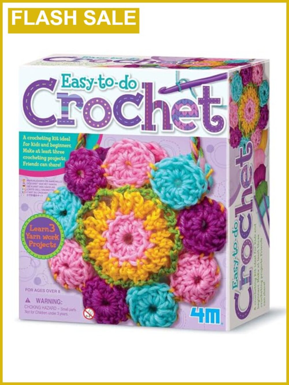 Easy-to-Do Crochet Kit DIY Knitting Set Beginners Kids 8+ Yarn Hooks Crafts
